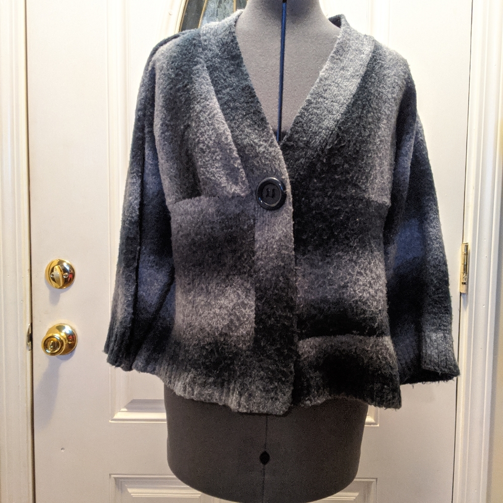 Studio Works blue and white sweater